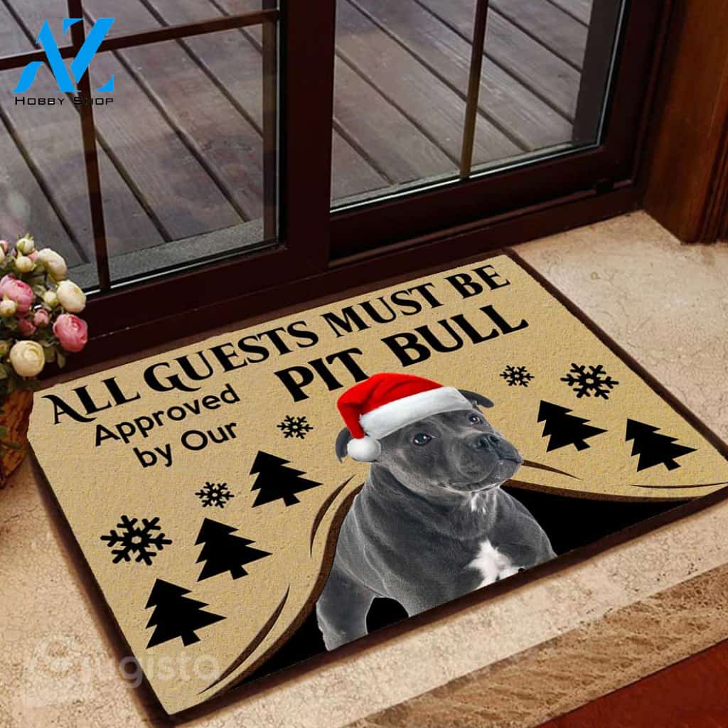 Christmas Pit Bull Doormat 02