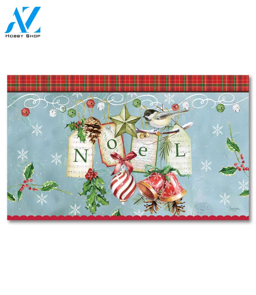 Christmas Plaid Noel - Doormat - 18" x 30"