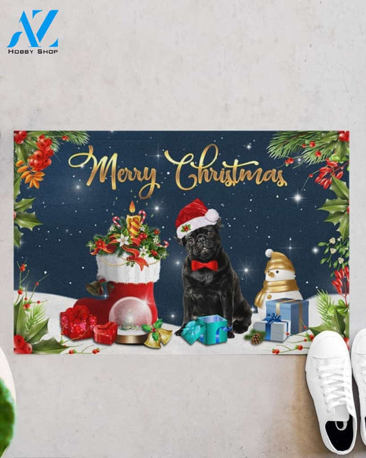 Christmas Pug Doormat Gift For Dog Lovers Birthday Gift Home Decor Warm House Gift Welcome Mat