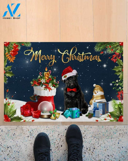 Christmas Pug Doormat Gift For Dog Lovers Birthday Gift Home Decor Warm House Gift Welcome Mat