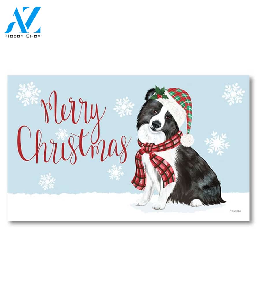 Christmas Pups Border Collie Doormat - 18" x 30"