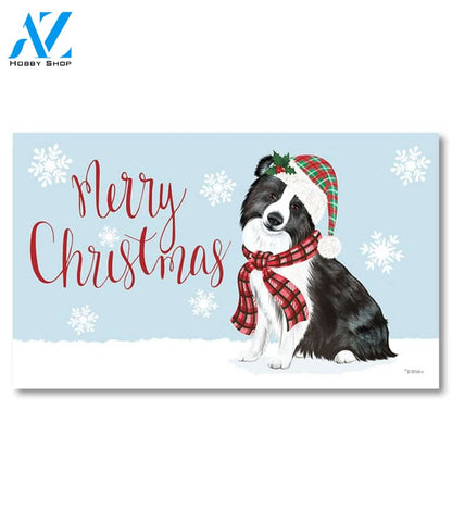 Christmas Pups Border Collie Doormat - 18" x 30"
