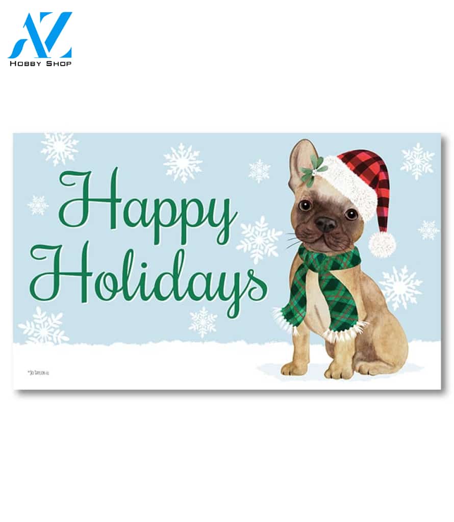 Christmas Pups French Bulldog Doormat - 18" x 30"