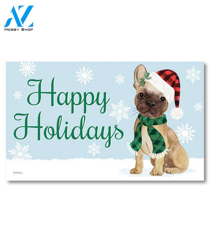 Christmas Pups French Bulldog Doormat - 18" x 30"