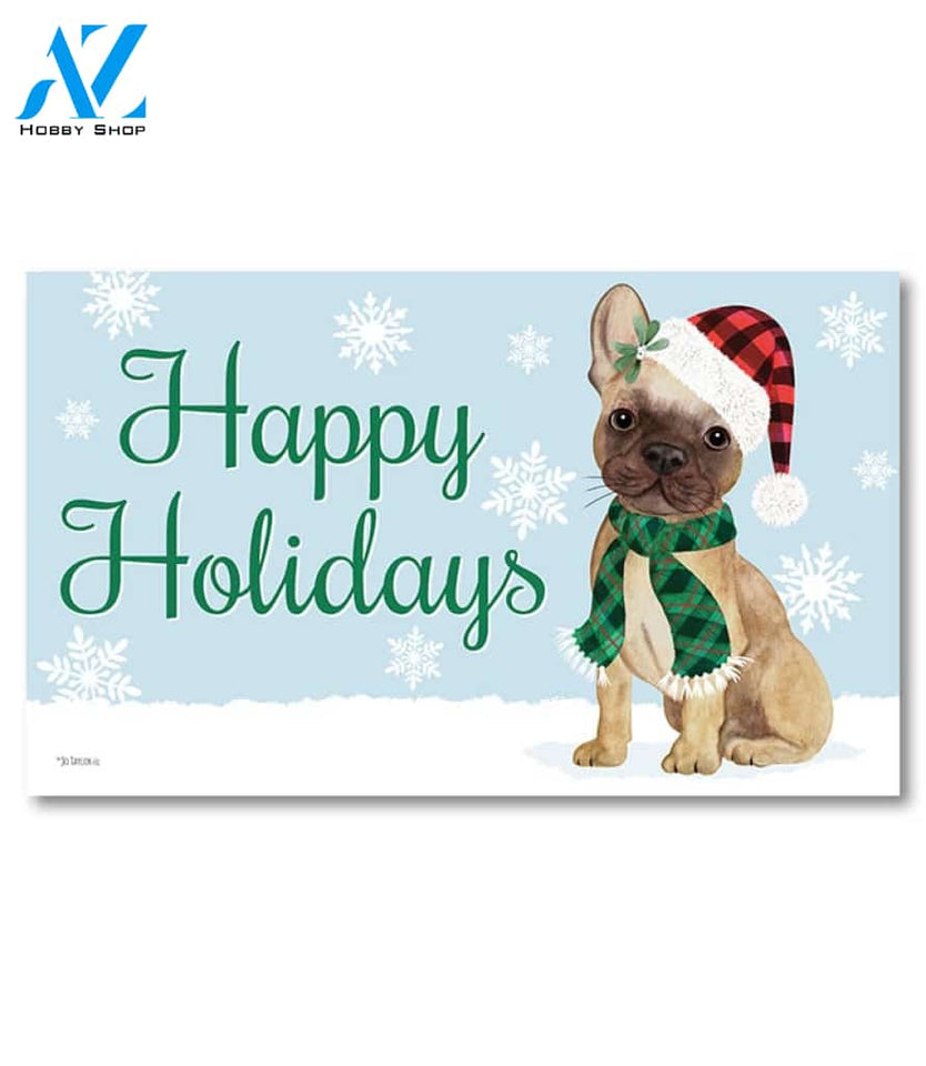 Christmas Pups French Bulldog Doormat - 18" x 30"