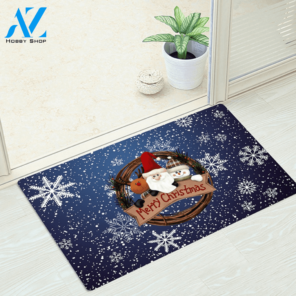 Christmas Reindeer Snowflake Floor Area Rugs Doormat Welcome Mat Housewarming Home Decor Funny Doormat Gift Idea