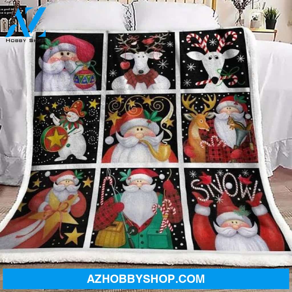 Christmas Santa Claus Fleece Blanket Gift For People Home Decor Bedding Couch Sofa Soft And Comfy Cozy