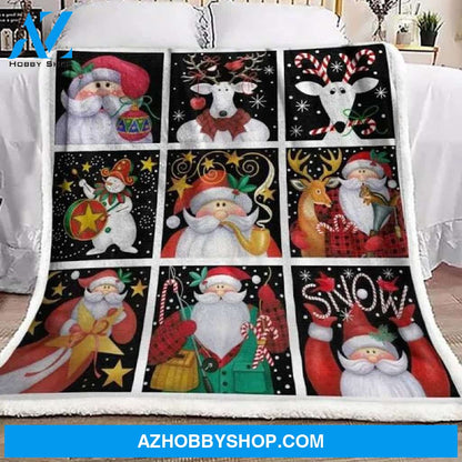 Christmas Santa Claus Fleece Blanket Gift For People Home Decor Bedding Couch Sofa Soft And Comfy Cozy