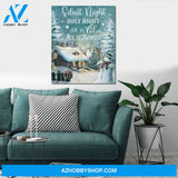 Personalized Canvas Christmas Silent Night Holy Night Village Light Up Canvas Wall Art
