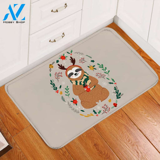 Christmas Sloth Door Mat