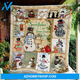 Christmas Snowflakes Are Kisses From Heaven Fleece Blanket Gift For People Home Decor Bedding Couch Sofa Soft And Comfy Cozy