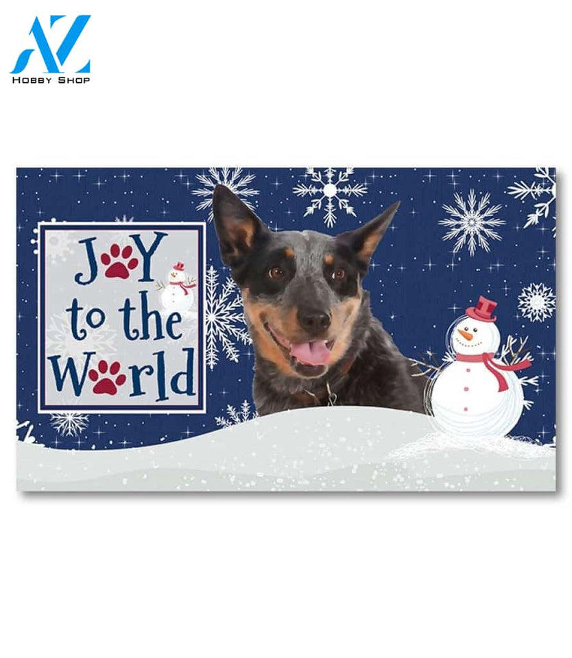 Christmas Snowflakes Australian Cattle Dog Doormat - 18" x 30"