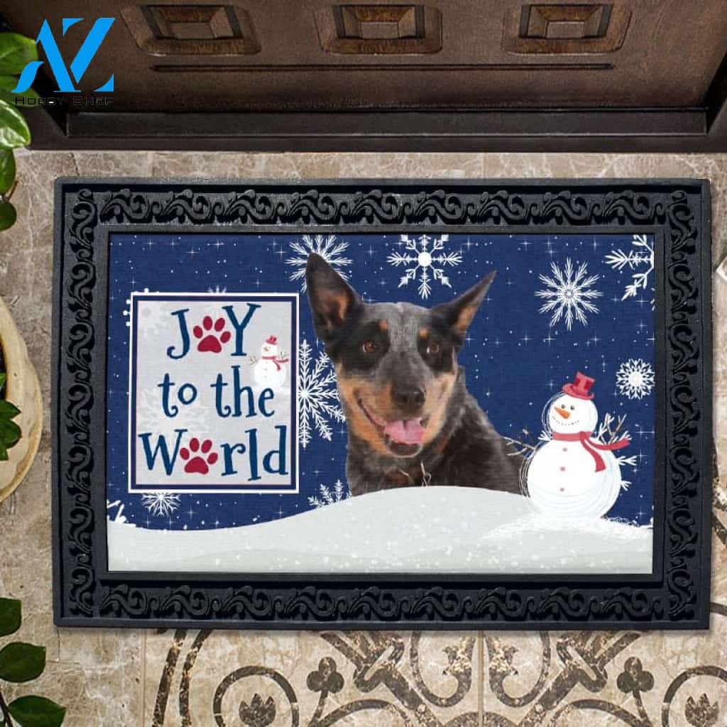 Christmas Snowflakes Australian Cattle Dog Doormat