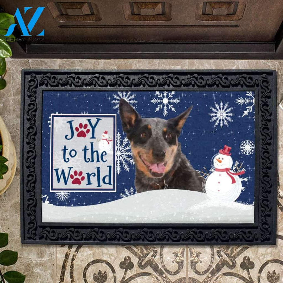 Christmas Snowflakes Australian Cattle Dog Doormat - 18" x 30"