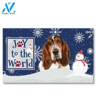 Christmas Snowflakes Basset Hound Doormat - 18" x 30"