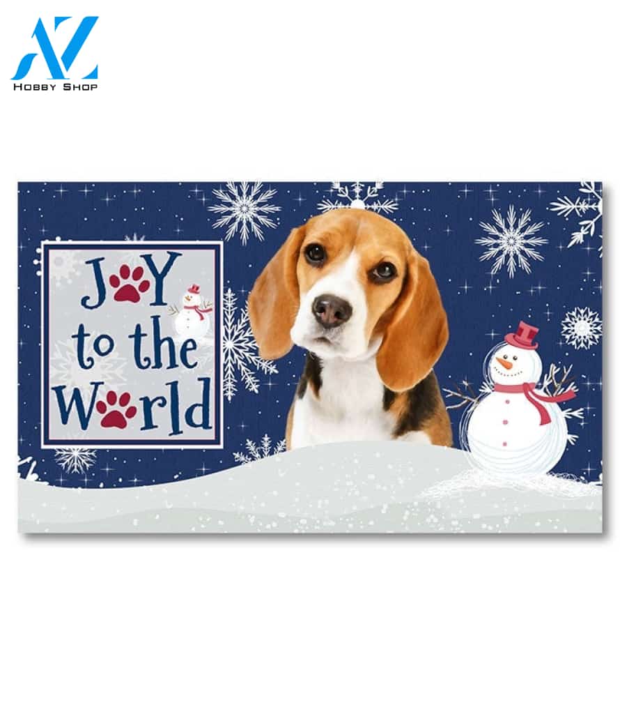 Christmas Snowflakes Beagle III Doormat - 18" x 30"
