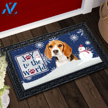 Christmas Snowflakes Beagle III Doormat - 18" x 30"