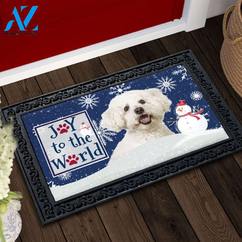 Christmas Snowflakes Bichon Frise Doormat - 18" x 30"