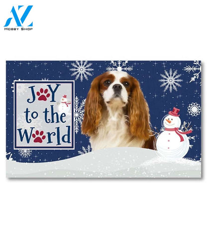 Christmas Snowflakes Blenheim Cavalier King Charles Spaniel Doormat - 18" x 30"