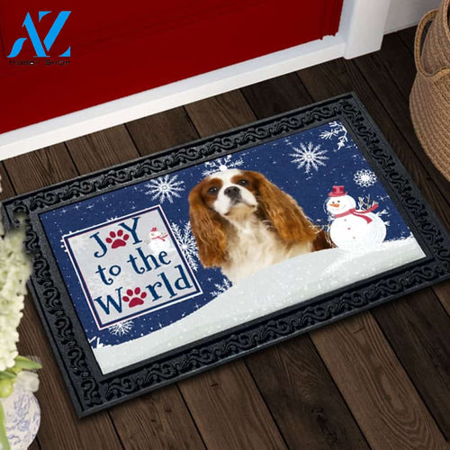 Christmas Snowflakes Blenheim Cavalier King Charles Spaniel Doormat - 18" x 30"