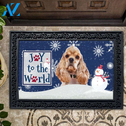 Christmas Snowflakes Cocker Spaniel Doormat - 18" x 30"