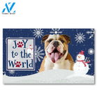 Christmas Snowflakes English Bulldog Doormat - 18" x 30"