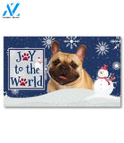 Christmas Snowflakes French Bulldog Doormat - 18" x 30"