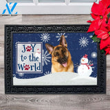 Christmas Snowflakes German Shepherd Dog Doormat