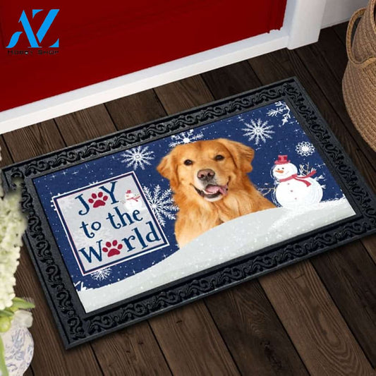 Christmas Snowflakes Golden Retriever Doormat