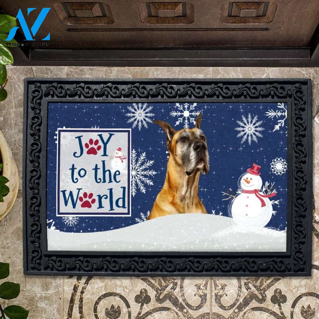 Christmas Snowflakes Great Dane Dog Doormat