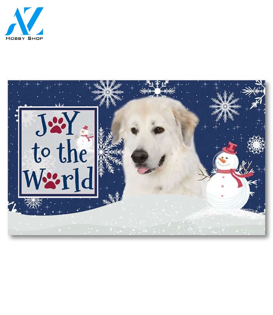 Christmas Snowflakes Great Pyrenees Doormat - 18" x 30"