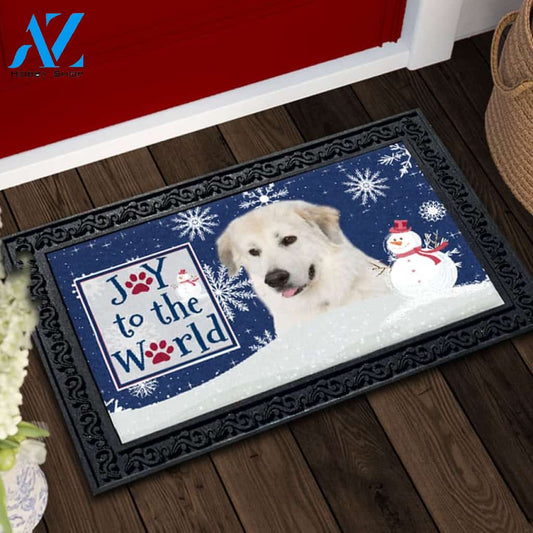 Christmas Snowflakes Great Pyrenees Doormat - 18" x 30"