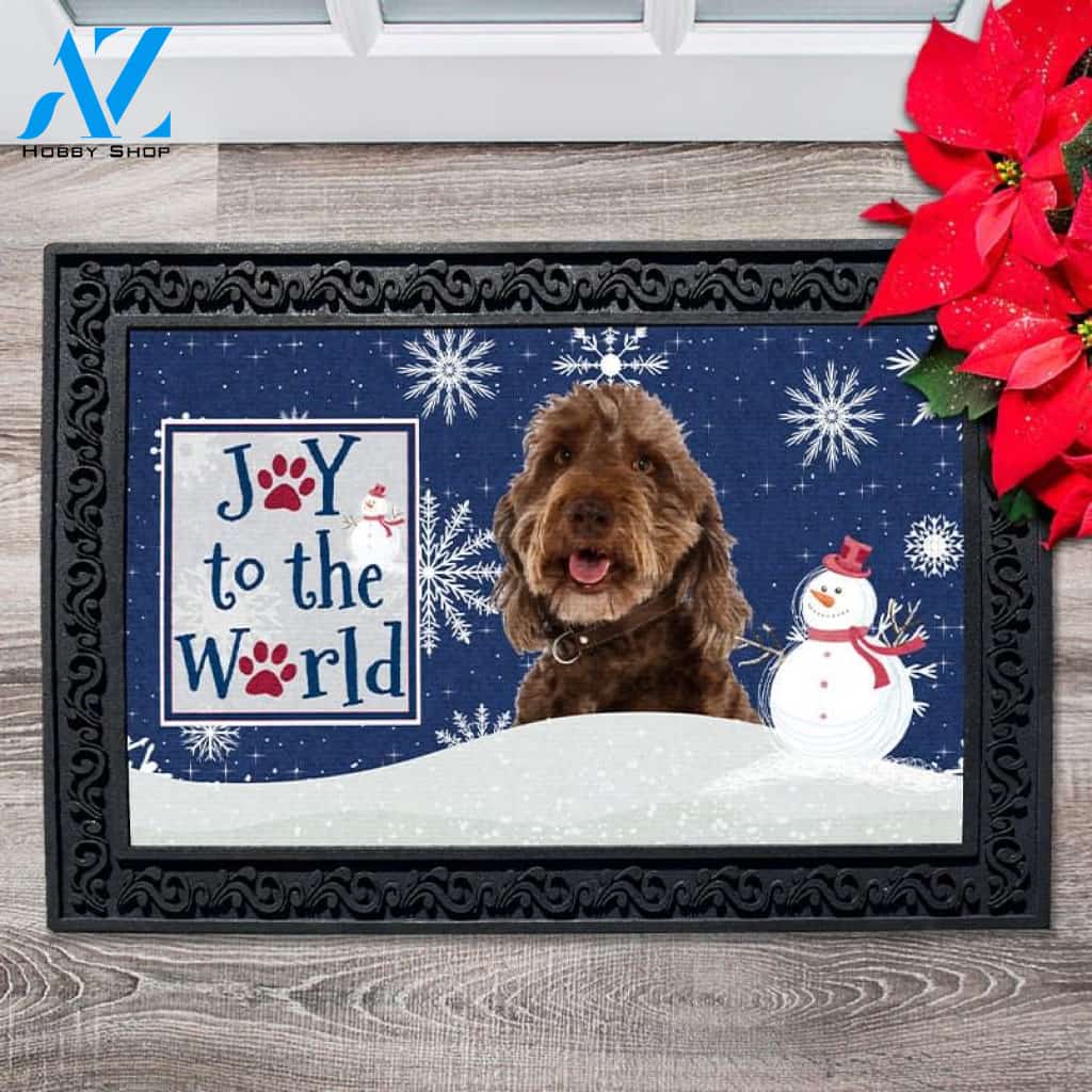 Christmas Snowflakes Labradoodle Dog Doormat