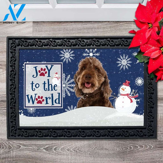 Christmas Snowflakes Labradoodle Dog Doormat