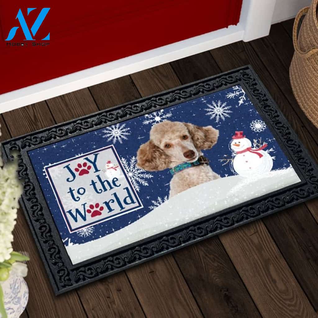 Christmas Snowflakes Miniature Poodle Doormat