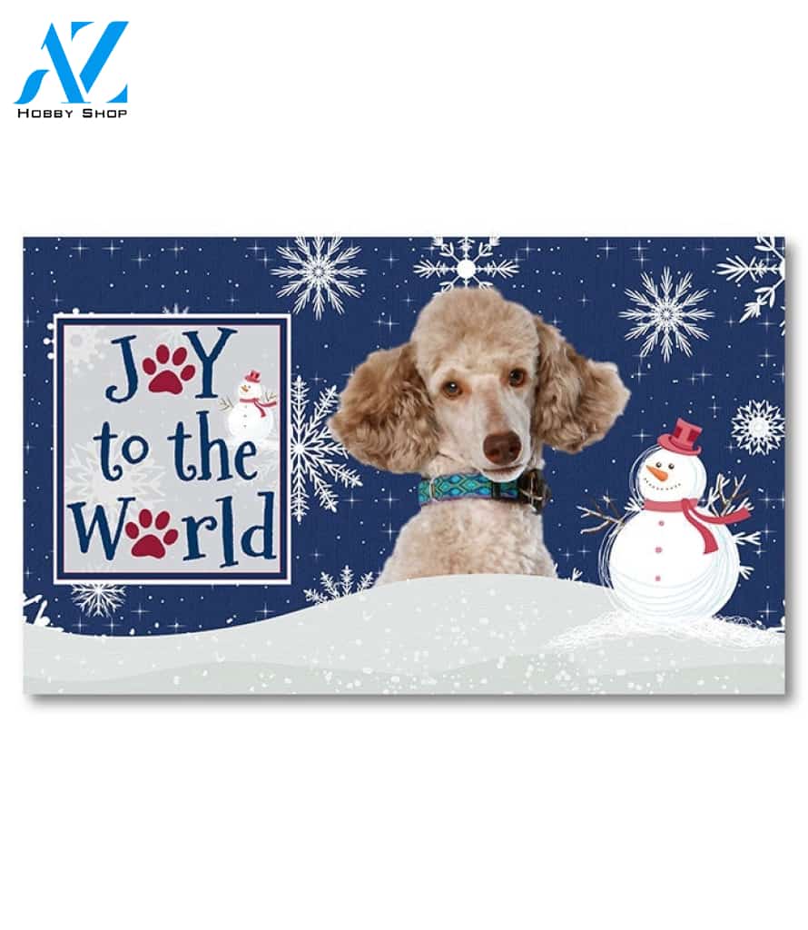 Christmas Snowflakes Miniature Poodle Doormat - 18" x 30"
