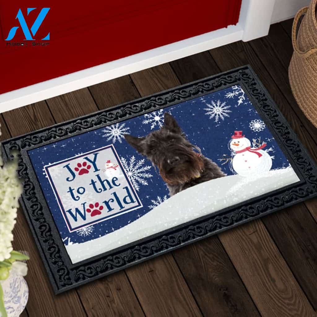 Christmas Snowflakes Scottish Terrier Doormat - 18" x 30"