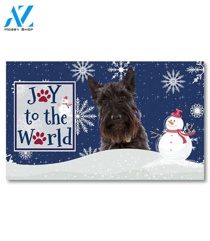 Christmas Snowflakes Scottish Terrier Doormat - 18" x 30"