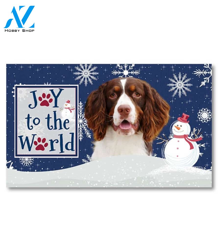 Christmas Snowflakes Springer Spaniel Doormat - 18" x 30"
