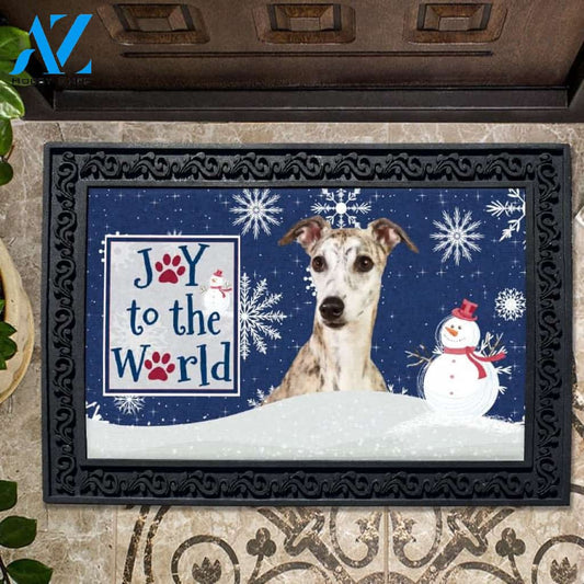 Christmas Snowflakes Whippet Dog Doormat
