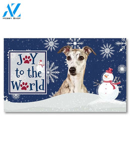 Christmas Snowflakes Whippet Doormat - 18" x 30"