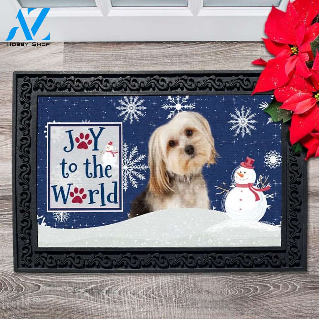 Christmas Snowflakes Yorkie Bichon Doormat