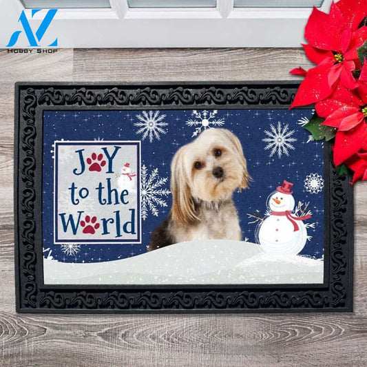 Christmas Snowflakes Yorkie Bichon Doormat