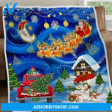 Christmas Snowman Family And Red Truck Fleece Blanket Gift For People Home Decor Bedding Couch Sofa Soft And Comfy Cozy