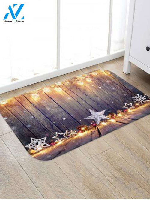 Christmas Star Wooden CLH0910125D Doormat