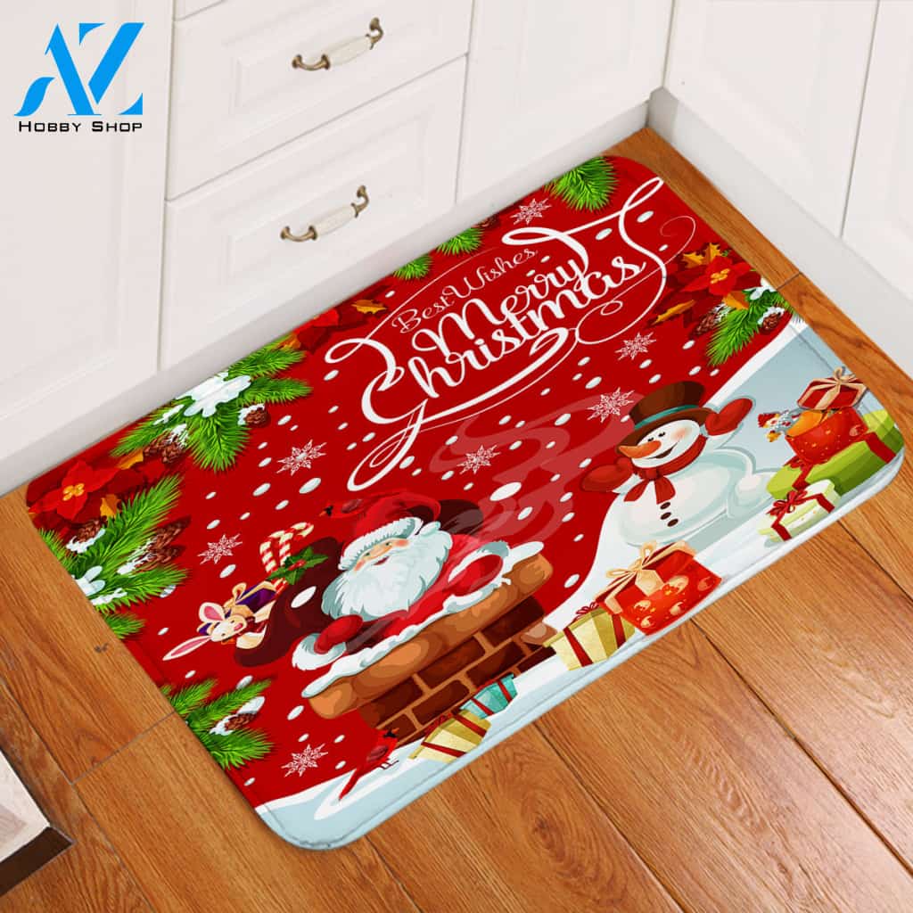 Christmas Theme Red Door Mat