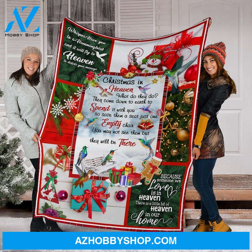 Christmas There Is A Little Bit Of Heaven In Our Home Fleece Blanket Gift For Family,Birthday,Christmas,Couple,Children,Friends Gift Home Decor Bedding Couch Sofa Soft and Comfy