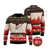 All I Want For Christmas Is More Time For Baseball Ugly Christmas Sweater 