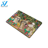 Christmas Tree 3 Shih Tzu Indoor And Outdoor Doormat Gift For Shih Tzu Dog lovers Gift For Friend & Family Home Decor Warm House Gift Welcome Mat