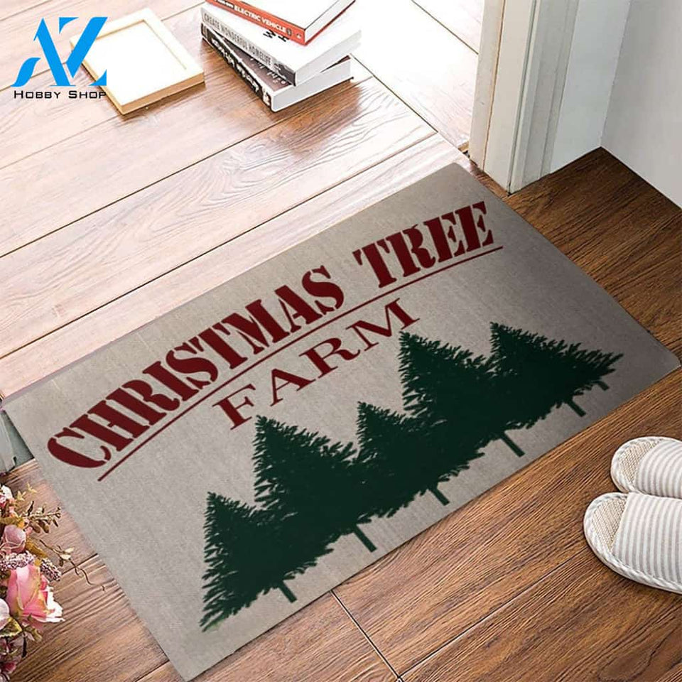 Christmas Tree Farmhouse Doormat for Entrance Doormat Welcome Mat Housewarming Home Decor Funny Doormat Gift Idea